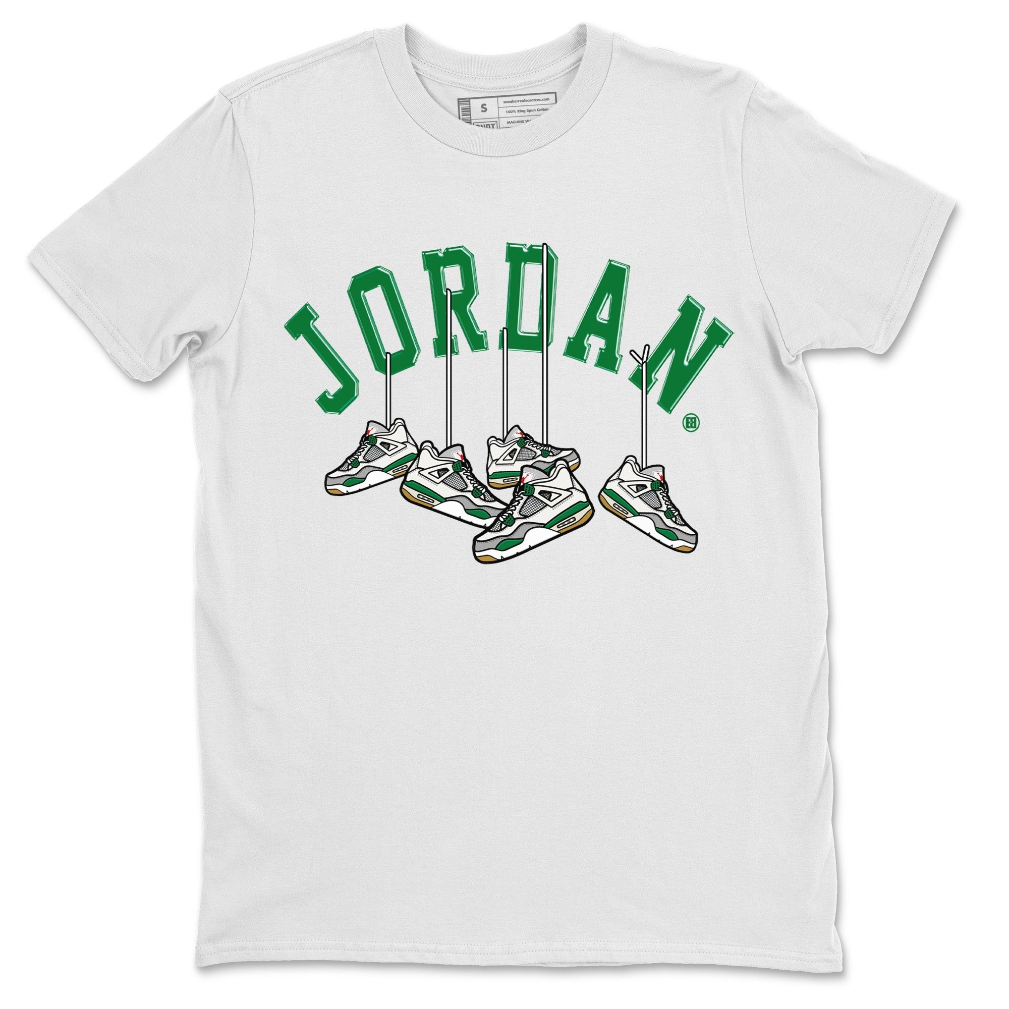 Jordan 4 Pine Green SB Sneaker Match Tees Hanging Sneakers Sneaker Tees Jordan Retro 4 Pine Green Sneaker Tees Sneaker Release Shirts Unisex Shirts White 2