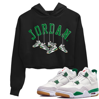 Air Jordan 4 Pine Green Sneaker Match Tees Hanging Sneakers Sneaker Tees Jordan Retro 4 Pine Green Sneaker Release Tees Women's Shirts Black 1