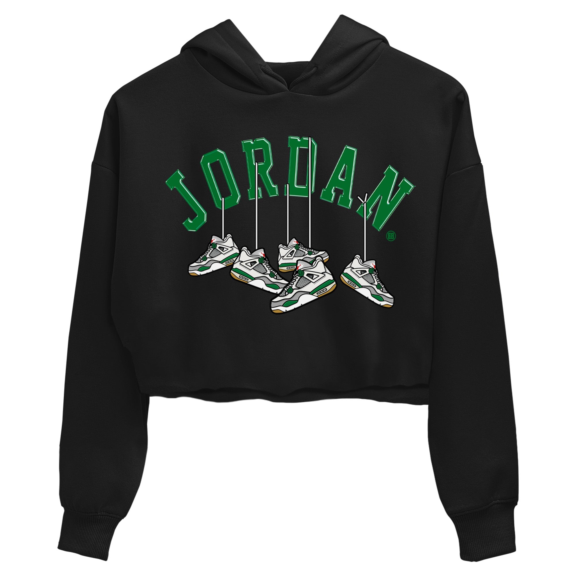 Air Jordan 4 Pine Green Sneaker Match Tees Hanging Sneakers Sneaker Tees Jordan Retro 4 Pine Green Sneaker Release Tees Women's Shirts Black 2