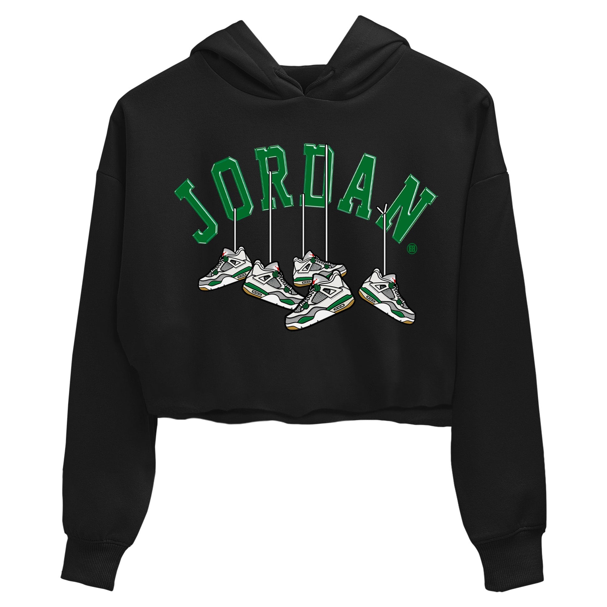 Air Jordan 4 Pine Green Sneaker Match Tees Hanging Sneakers Sneaker Tees Jordan Retro 4 Pine Green Sneaker Release Tees Women's Shirts Black 2