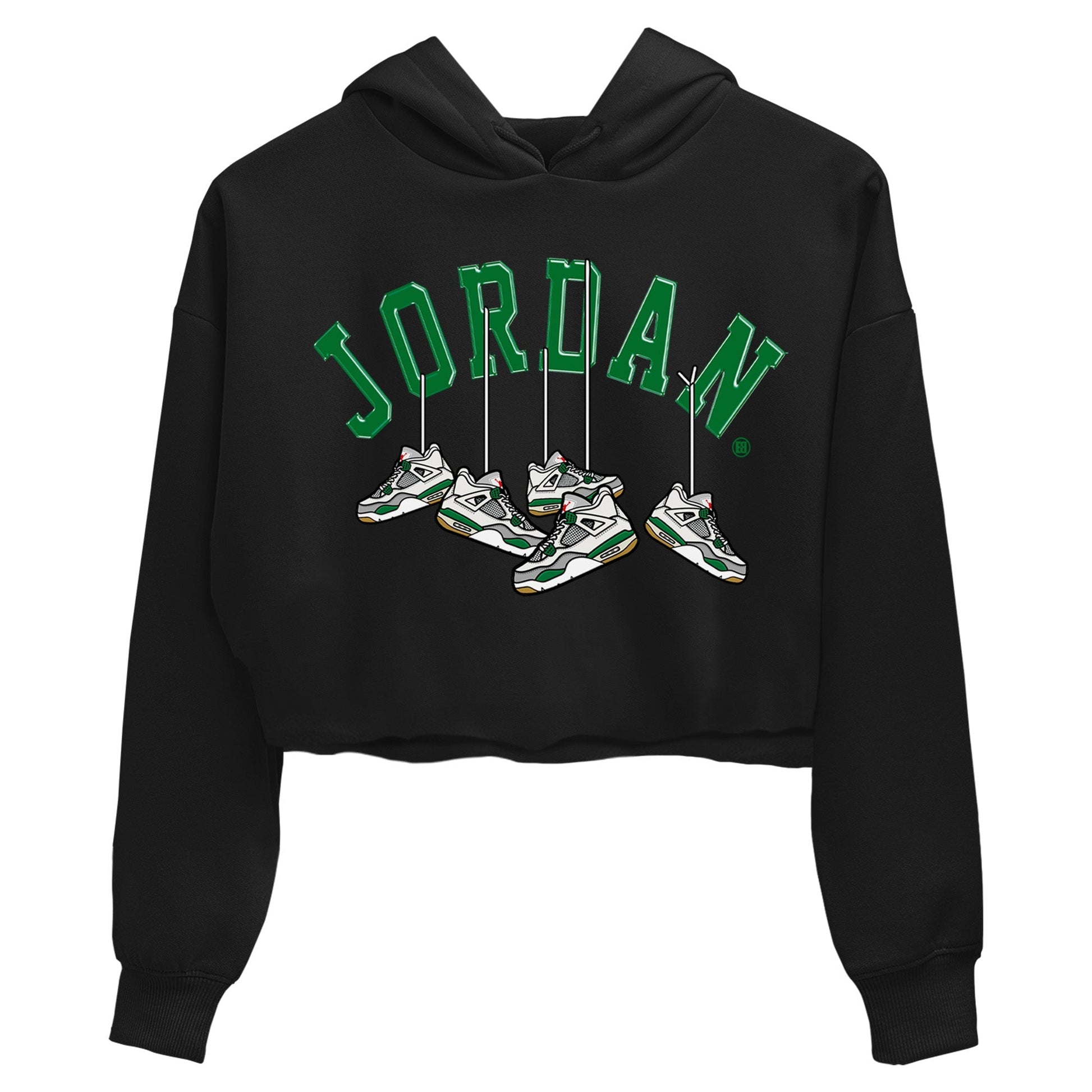 Jordan 4 Pine Green SB Sneaker Match Tees Hanging Sneakers Sneaker Tees Jordan Retro 4 Pine Green Sneaker Tees Sneaker Release Shirts Women's Shirts Black 2