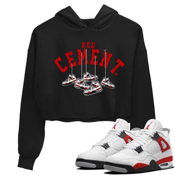 Air Jordan 4 Red Cement Sneaker Match Tees Cherry Hanging Sneakers Sneaker Tees Air Jordan 4 Red Cement Sneaker Release Tees Women's Shirts Black 1