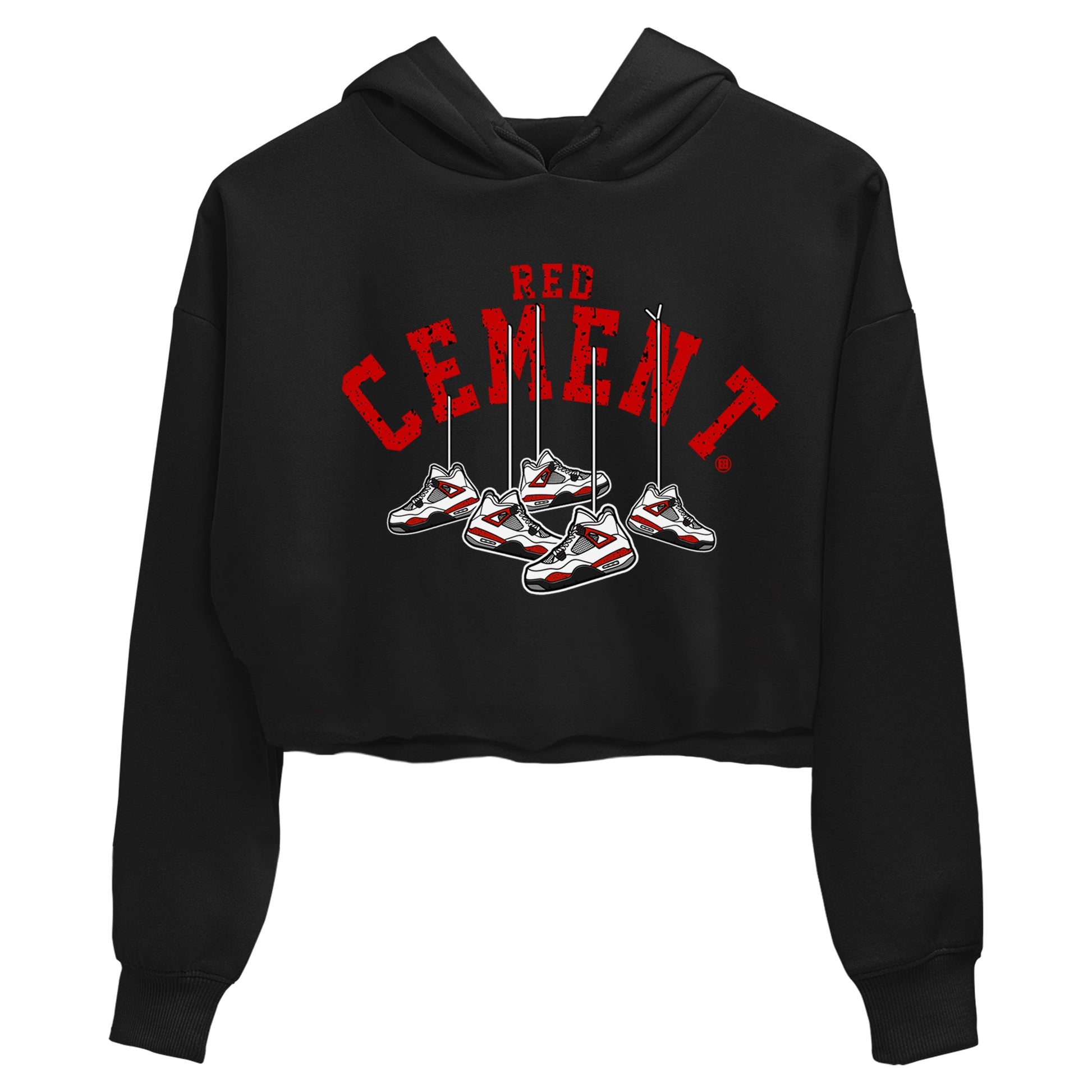Air Jordan 4 Red Cement Sneaker Match Tees Cherry Hanging Sneakers Sneaker Tees Air Jordan 4 Red Cement Sneaker Release Tees Women's Shirts Black 2