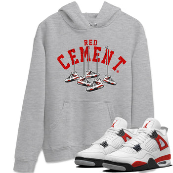Air Jordan 4 Red Cement Sneaker Match Tees Cherry Hanging Sneakers Sneaker Tees Air Jordan 4 Red Cement Sneaker Release Tees Unisex Shirts Heather Grey 1