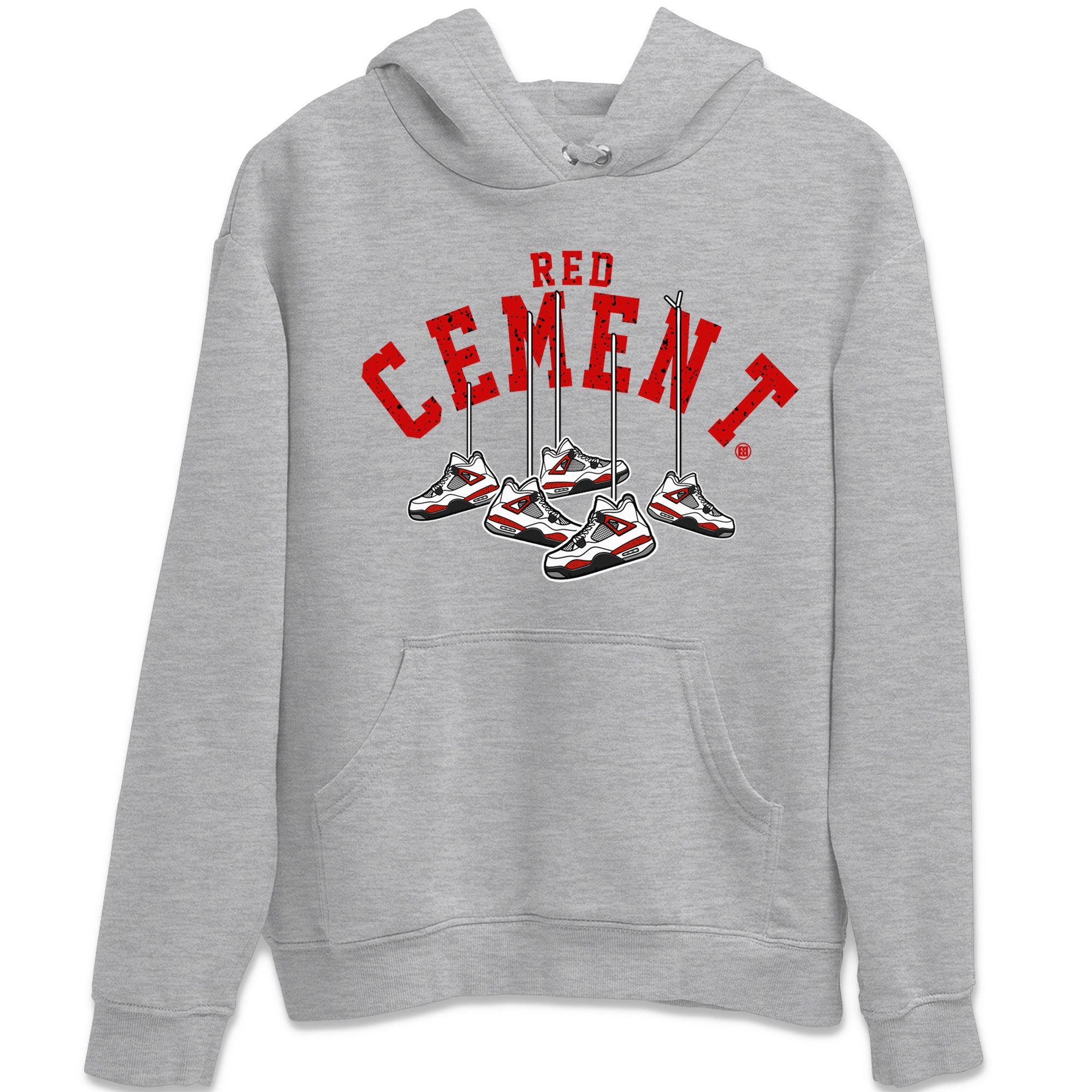 Air Jordan 4 Red Cement Sneaker Match Tees Cherry Hanging Sneakers Sneaker Tees Air Jordan 4 Red Cement Sneaker Release Tees Unisex Shirts Heather Grey 2