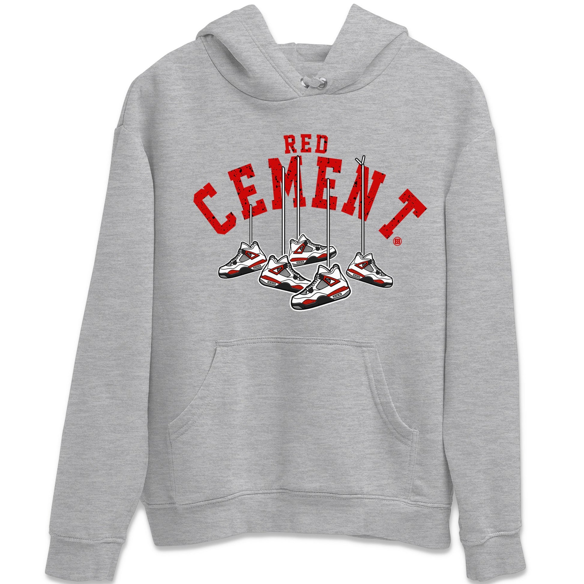Air Jordan 4 Red Cement Sneaker Match Tees Cherry Hanging Sneakers Sneaker Tees Air Jordan 4 Red Cement Sneaker Release Tees Unisex Shirts Heather Grey 2