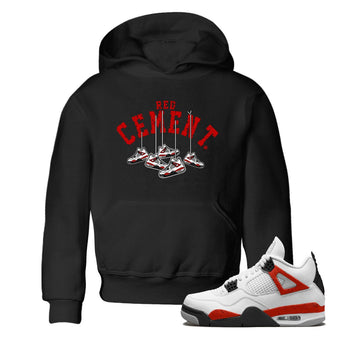 Air Jordan 4 Red Cement Sneaker Match Tees Cherry Hanging Sneakers Sneaker Tees Air Jordan 4 Red Cement Sneaker Release Tees Kids Shirts Black 1