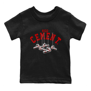 Air Jordan 4 Red Cement Sneaker Match Tees Cherry Hanging Sneakers Sneaker Tees Air Jordan 4 Red Cement Sneaker Release Tees Kids Shirts Black 2
