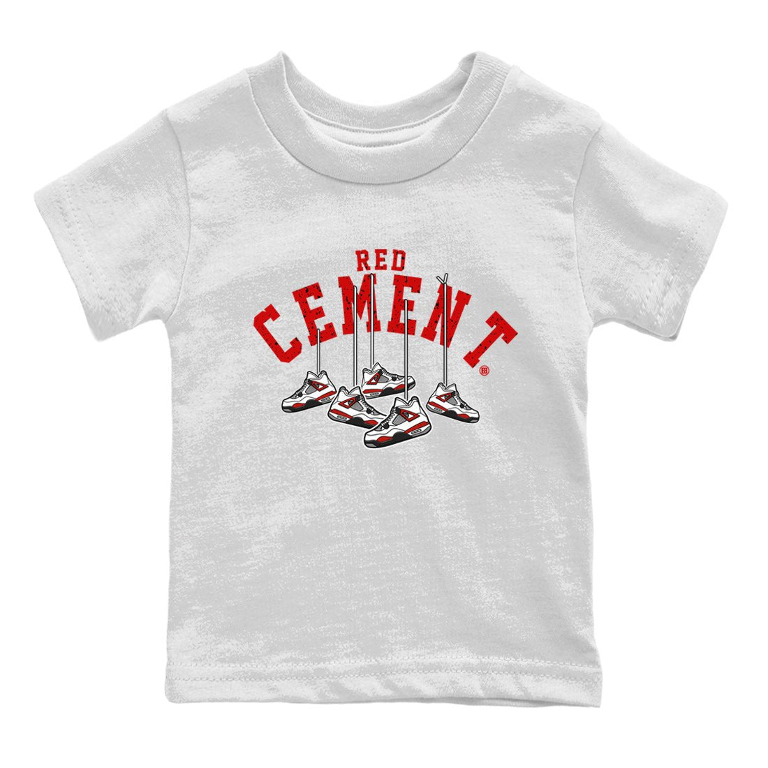 Air Jordan 4 Red Cement Sneaker Match Tees Cherry Hanging Sneakers Sneaker Tees Air Jordan 4 Red Cement Sneaker Release Tees Kids Shirts White 2
