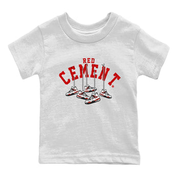 Air Jordan 4 Red Cement Sneaker Match Tees Cherry Hanging Sneakers Sneaker Tees Air Jordan 4 Red Cement Sneaker Release Tees Kids Shirts White 2