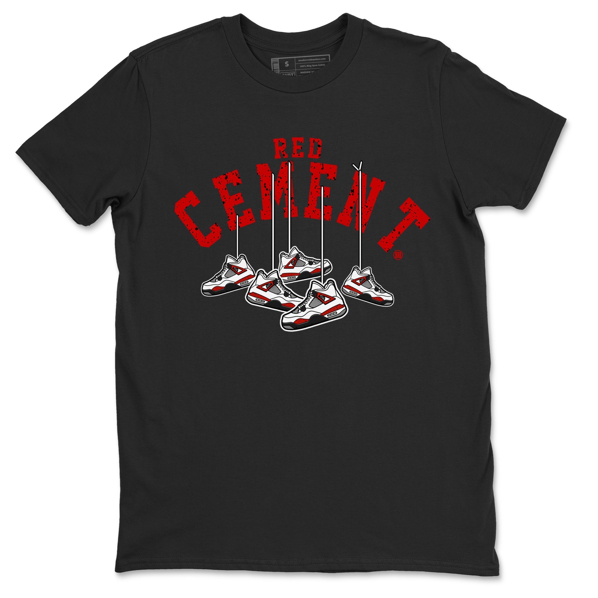 Air Jordan 4 Red Cement Sneaker Match Tees Cherry Hanging Sneakers Sneaker Tees Air Jordan 4 Red Cement Sneaker Release Tees Unisex Shirts Black 2