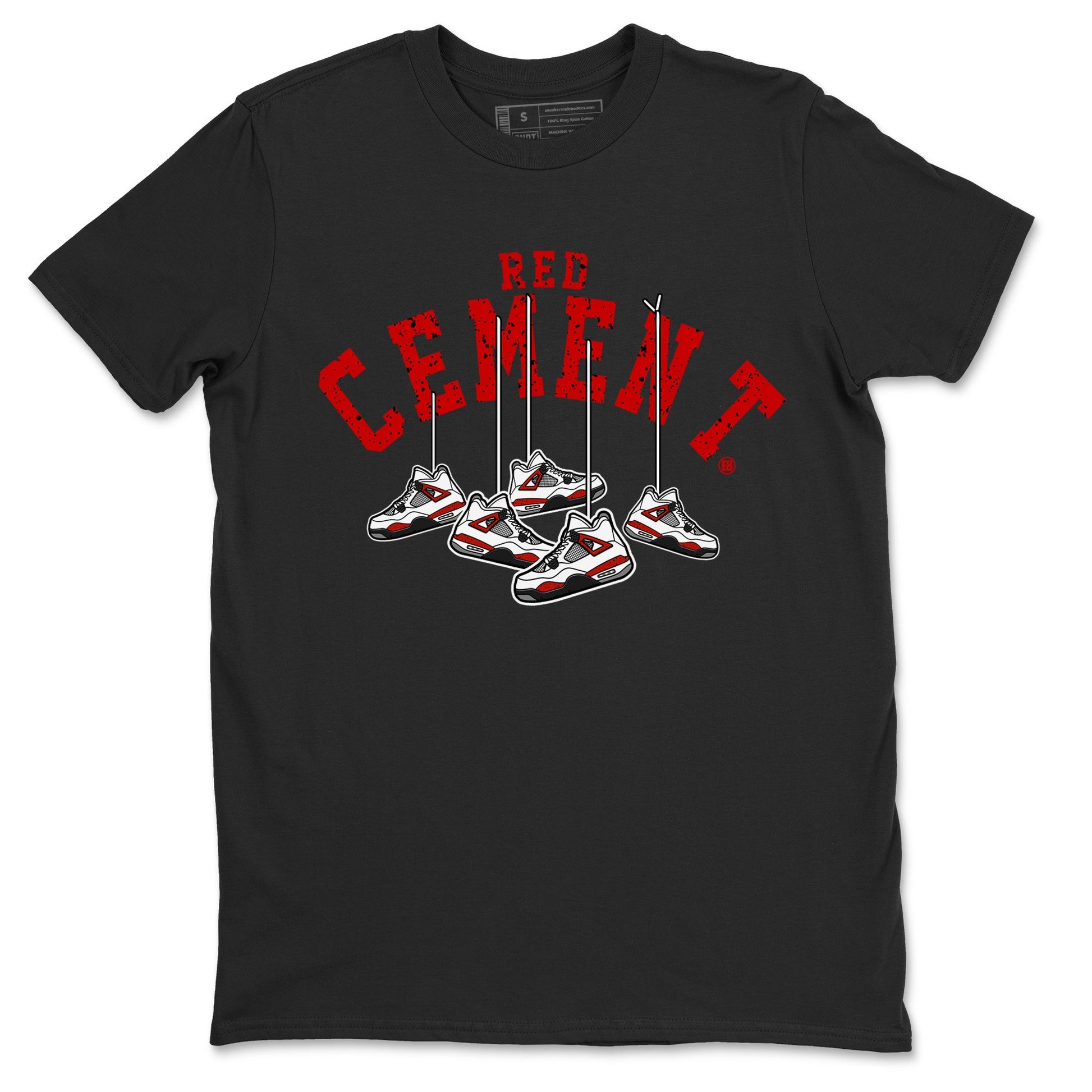 Air Jordan 4 Red Cement Sneaker Match Tees Cherry Hanging Sneakers Sneaker Tees Air Jordan 4 Red Cement Sneaker Release Tees Unisex Shirts Black 2