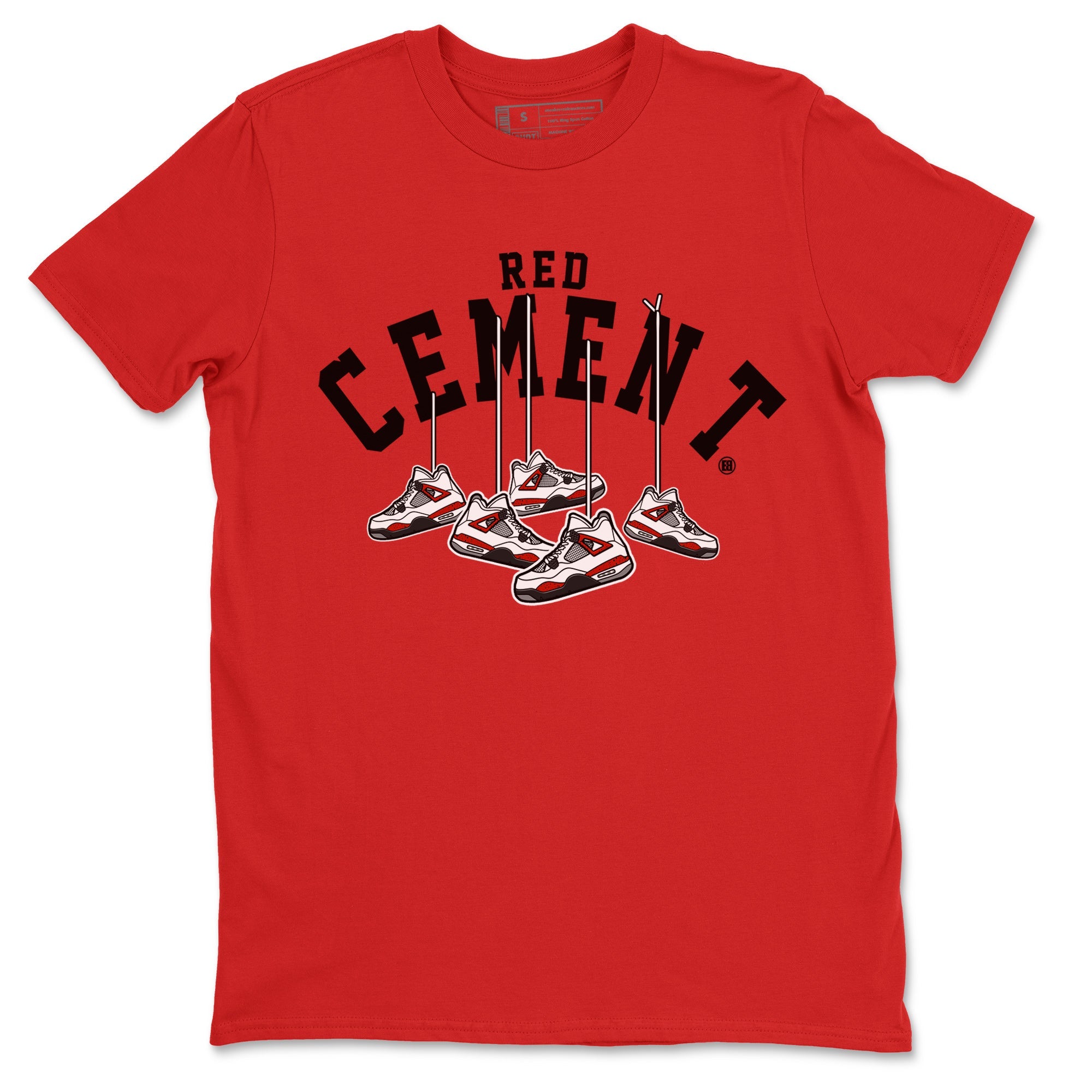 Air Jordan 4 Red Cement Sneaker Match Tees Cherry Hanging Sneakers Sneaker Tees Air Jordan 4 Red Cement Sneaker Release Tees Unisex Shirts Red 2