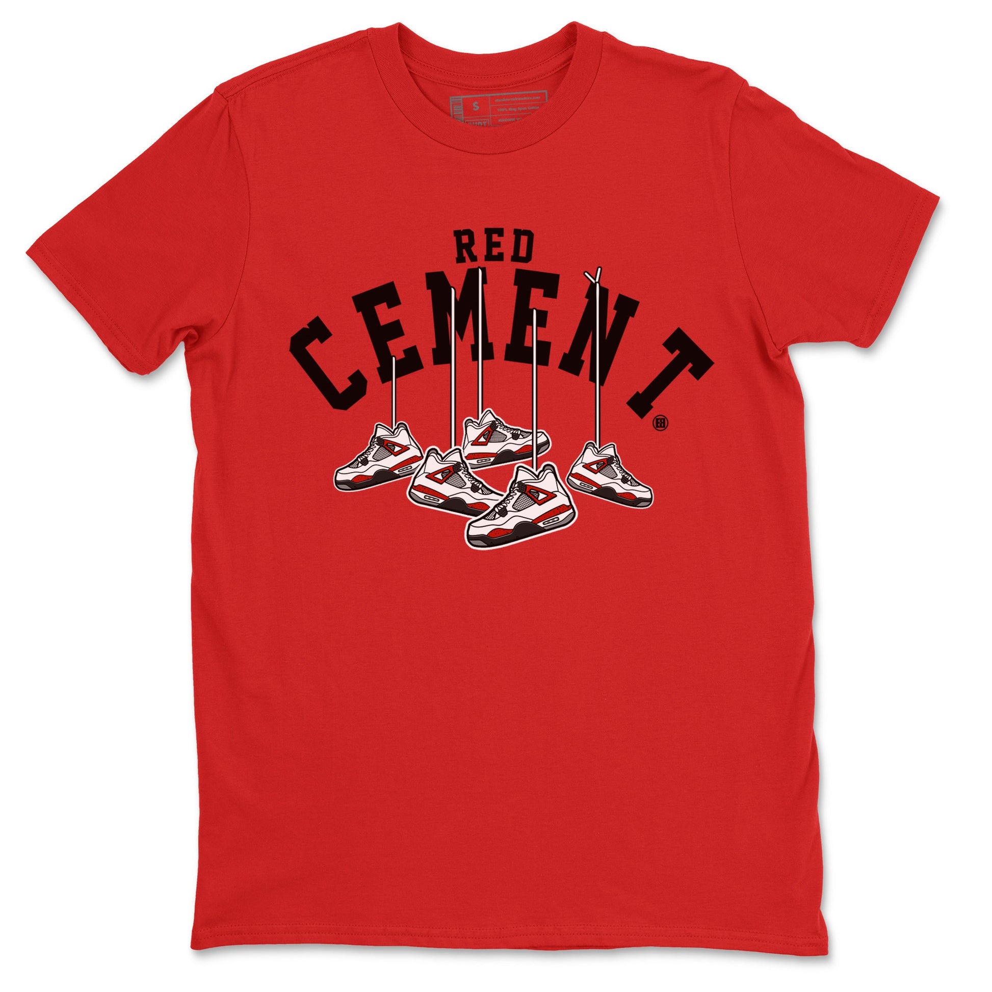 Air Jordan 4 Red Cement Sneaker Match Tees Cherry Hanging Sneakers Sneaker Tees Air Jordan 4 Red Cement Sneaker Release Tees Unisex Shirts Red 2