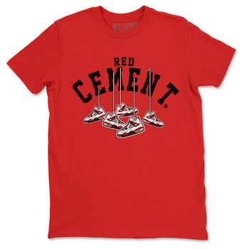 Air Jordan 4 Red Cement Sneaker Match Tees Cherry Hanging Sneakers Sneaker Tees Air Jordan 4 Red Cement Sneaker Release Tees Unisex Shirts Red 2