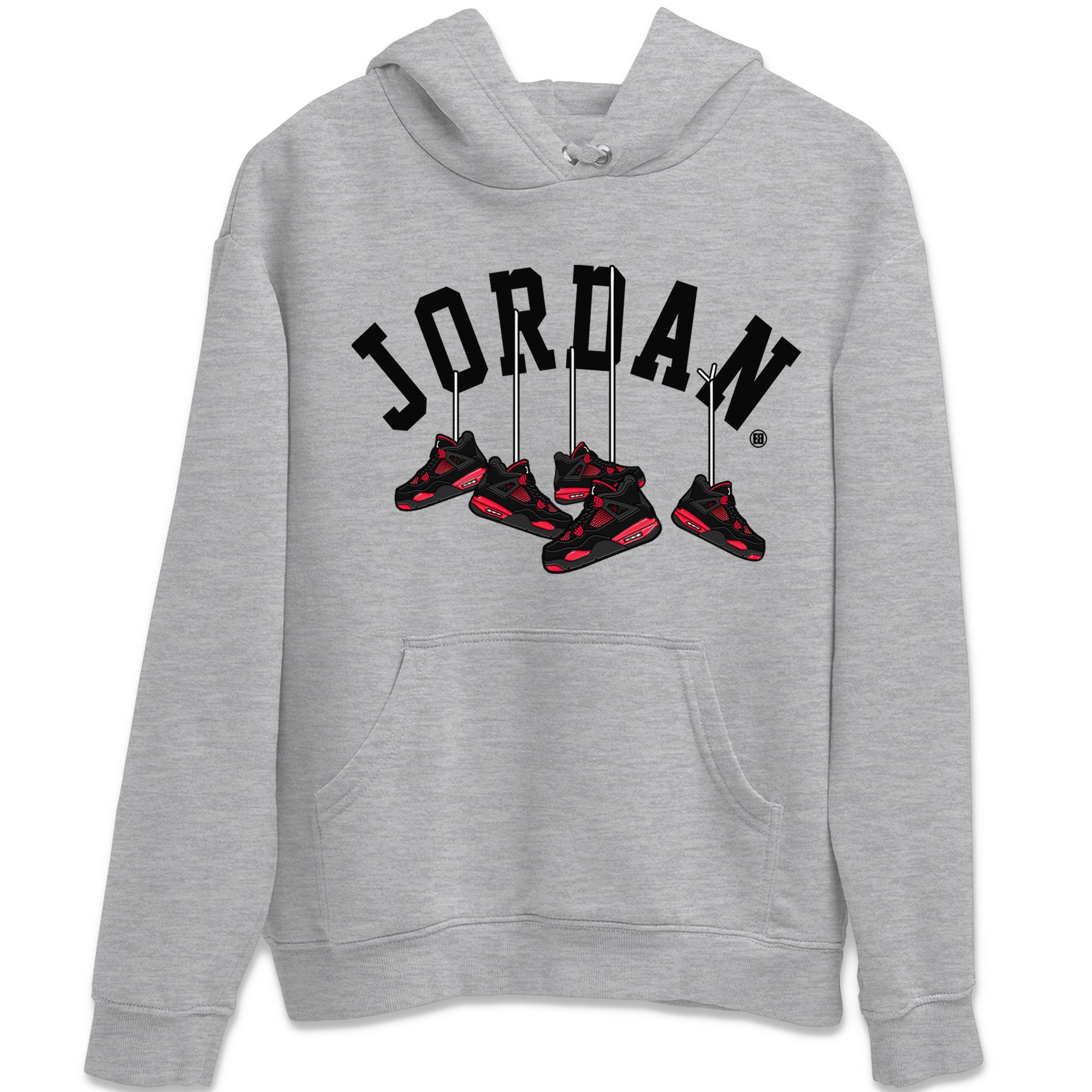 Jordan 4 Red Thunder Sneaker Match Tees Hanging Sneakers Sneaker Tees Jordan 4 Red Thunder Sneaker Release Tees Unisex Shirts