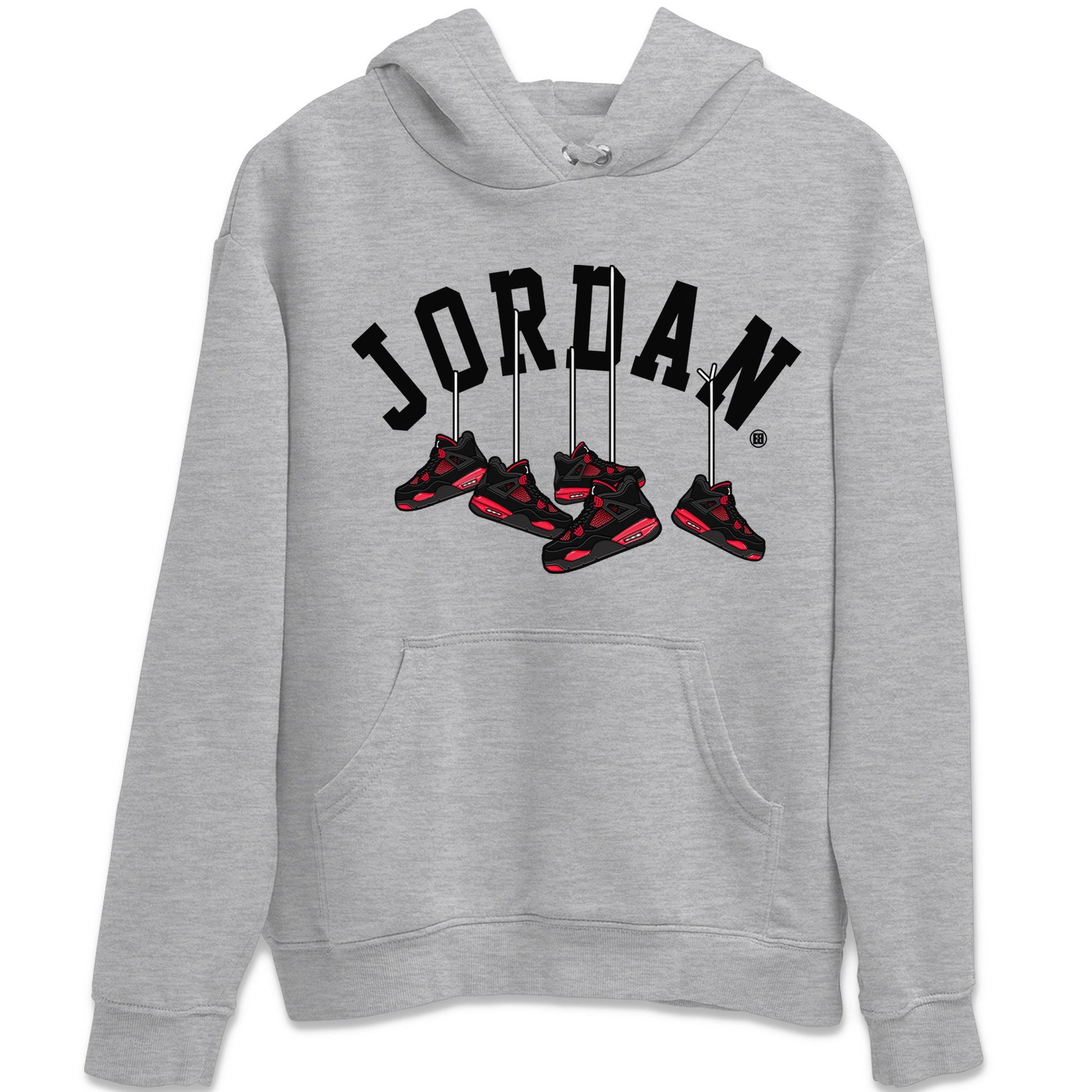 Jordan 4 Red Thunder Sneaker Match Tees Hanging Sneakers Sneaker Tees Jordan 4 Red Thunder Sneaker Release Tees Unisex Shirts