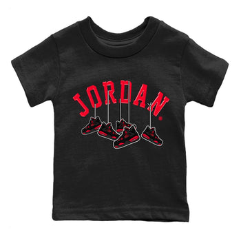 Jordan 4 Red Thunder Sneaker Match Tees Hanging Sneakers Sneaker Tees Jordan 4 Red Thunder Sneaker Release Tees Kids Shirts