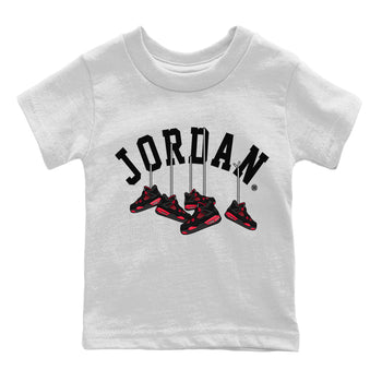 Jordan 4 Red Thunder Sneaker Match Tees Hanging Sneakers Sneaker Tees Jordan 4 Red Thunder Sneaker Release Tees Kids Shirts