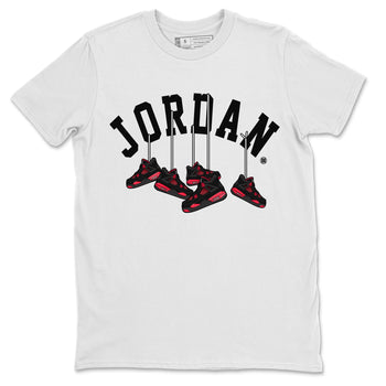 Jordan 4 Red Thunder Sneaker Match Tees Hanging Sneakers Sneaker Tees Jordan 4 Red Thunder Sneaker Release Tees Unisex Shirts