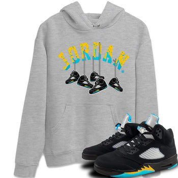 Jordan 5 Aqua Sneaker Match Tees Hanging Sneakers Sneaker Tees Jordan 5 Aqua Sneaker Release Tees Unisex Shirts