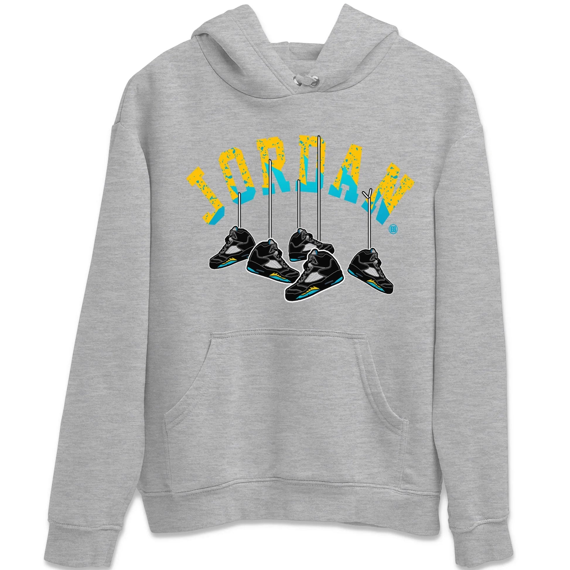 Jordan 5 Aqua Sneaker Match Tees Hanging Sneakers Sneaker Tees Jordan 5 Aqua Sneaker Release Tees Unisex Shirts