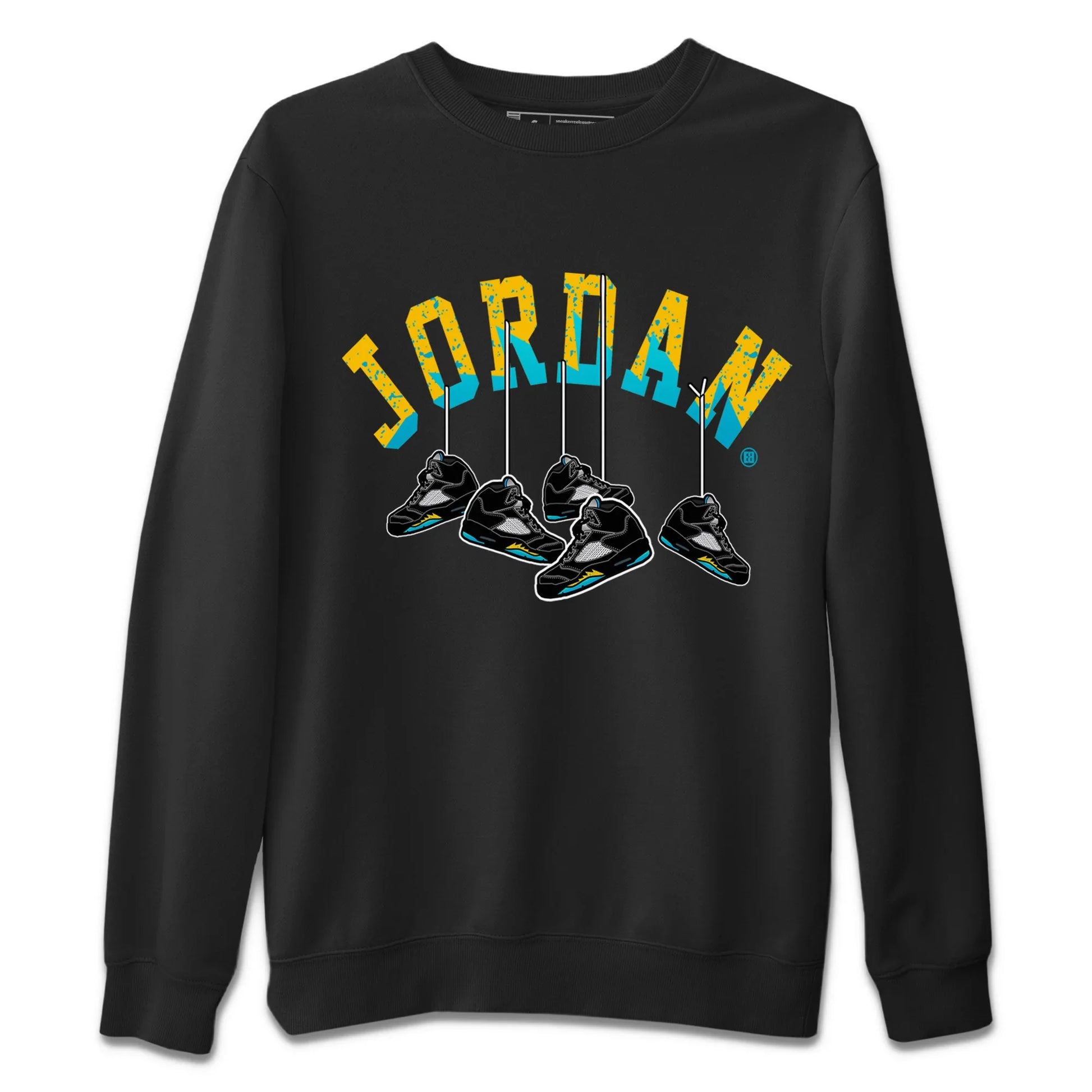 Jordan 5 Aqua Sneaker Match Tees Hanging Sneakers Sneaker Tees Jordan 5 Aqua Sneaker Release Tees Unisex Shirts