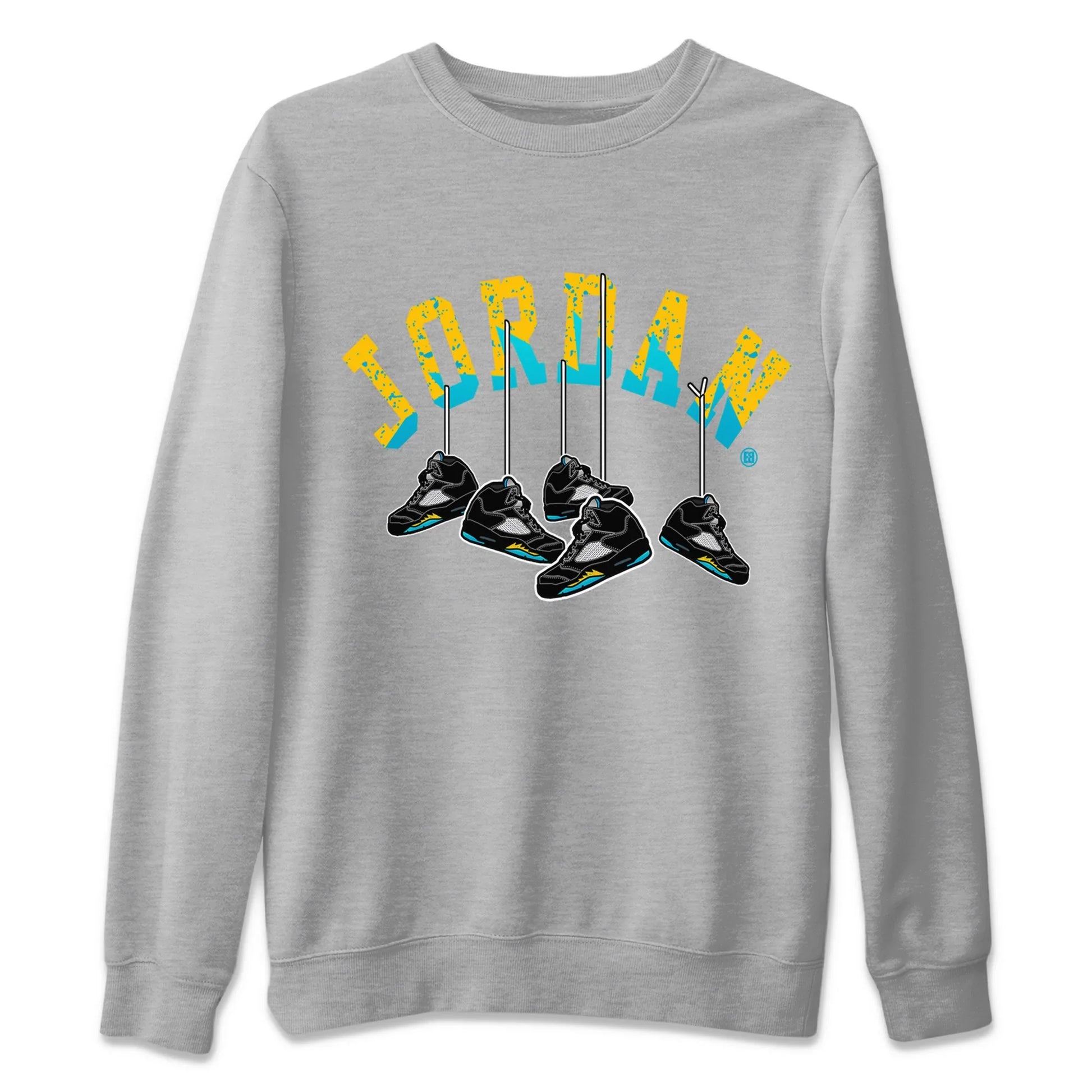 Jordan 5 Aqua Sneaker Match Tees Hanging Sneakers Sneaker Tees Jordan 5 Aqua Sneaker Release Tees Unisex Shirts