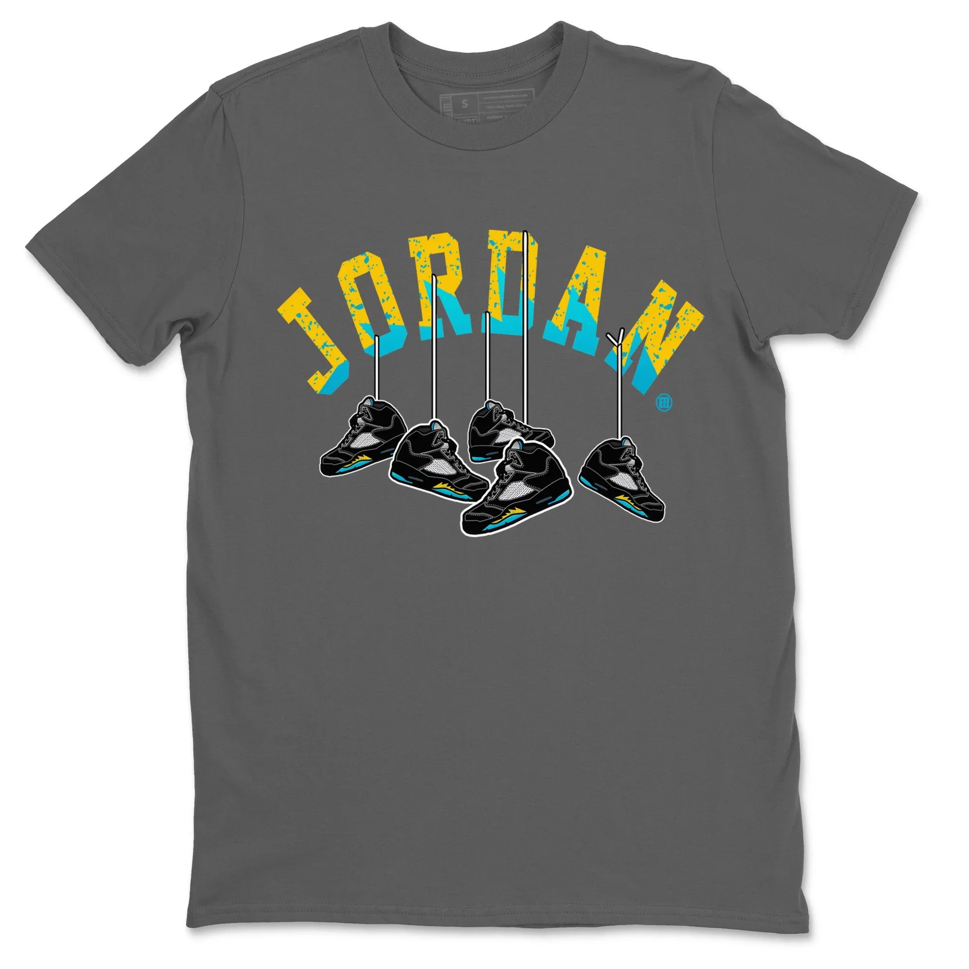 Jordan 5 Aqua Sneaker Match Tees Hanging Sneakers Sneaker Tees Jordan 5 Aqua Sneaker Release Tees Unisex Shirts