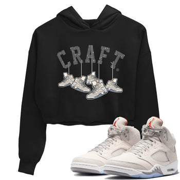 Air Jordan 5 Craft Sneaker Match Tees Hanging Sneakers Sneaker Tees 5s Craft Shirt Women's Shirts Black 1