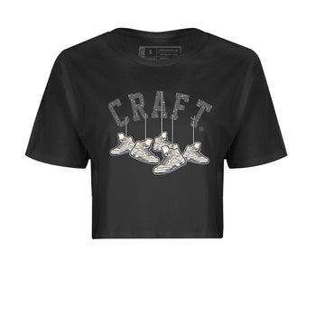 Air Jordan 5 Craft Sneaker Match Tees Hanging Sneakers Sneaker Tees 5s Craft Shirt Women's Shirts Black 2