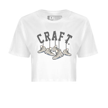 Air Jordan 5 Craft Sneaker Match Tees Hanging Sneakers Sneaker Tees 5s Craft Shirt Women's Shirts White 2