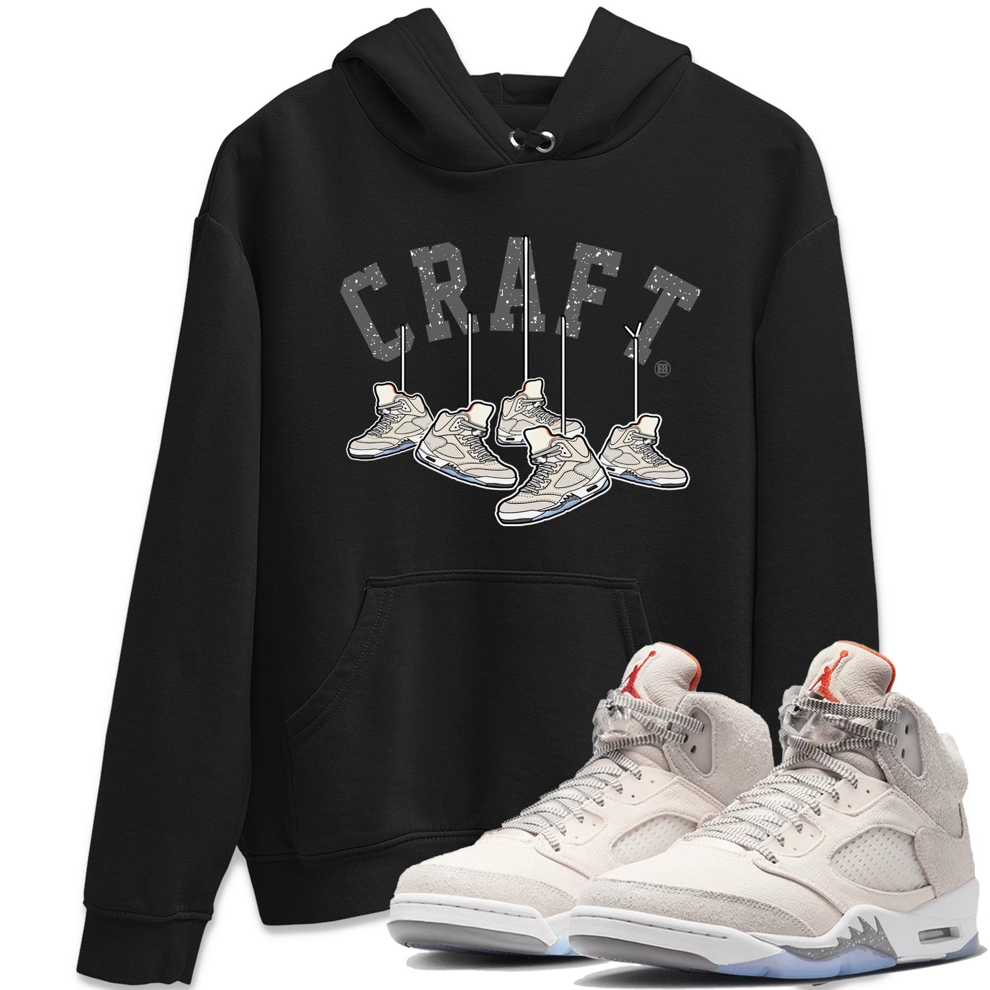 Air Jordan 5 Craft Sneaker Match Tees Hanging Sneakers Sneaker Tees 5s Craft Shirt Unisex Shirts Black 1