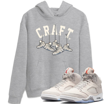 Air Jordan 5 Craft Sneaker Match Tees Hanging Sneakers Sneaker Tees 5s Craft Shirt Unisex Shirts Heather Grey 1