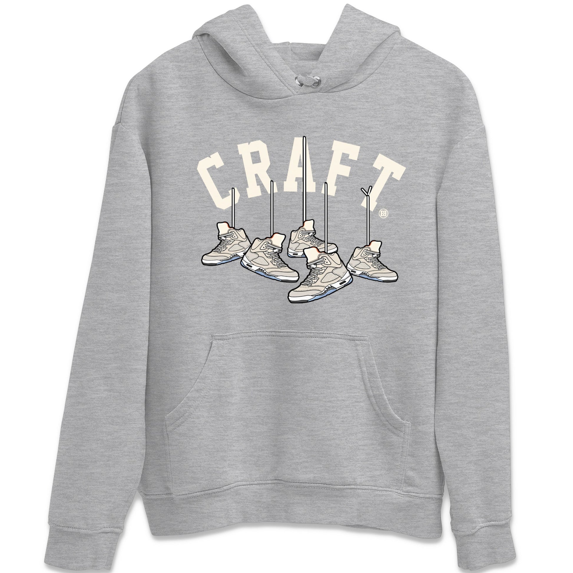 Air Jordan 5 Craft Sneaker Match Tees Hanging Sneakers Sneaker Tees 5s Craft Shirt Unisex Shirts Heather Grey 2