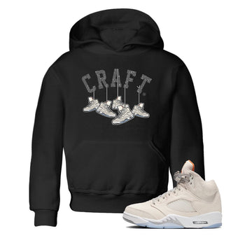 Air Jordan 5 Craft Sneaker Match Tees Hanging Sneakers Sneaker Tees 5s Craft Shirt Kids Shirts Black 1
