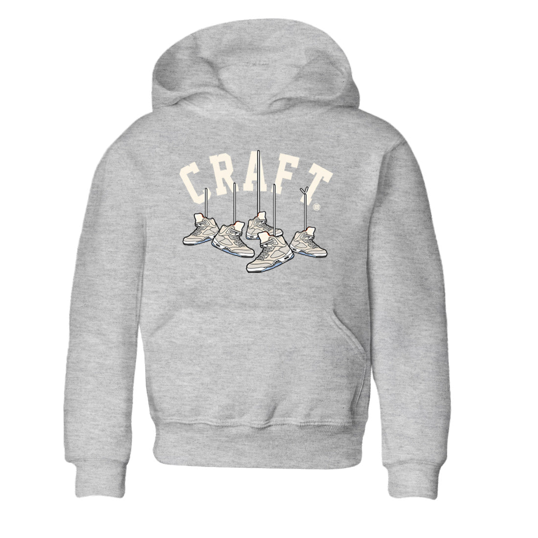 Air Jordan 5 Craft Sneaker Match Tees Hanging Sneakers Sneaker Tees 5s Craft Shirt Kids Shirts Heather Grey 2