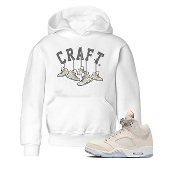 Air Jordan 5 Craft Sneaker Match Tees Hanging Sneakers Sneaker Tees 5s Craft Shirt Kids Shirts White 1