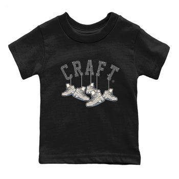 Air Jordan 5 Craft Sneaker Match Tees Hanging Sneakers Sneaker Tees 5s Craft Shirt Kids Shirts Black 2