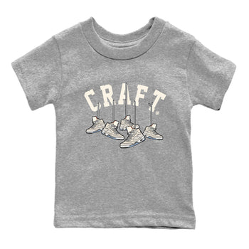 Air Jordan 5 Craft Sneaker Match Tees Hanging Sneakers Sneaker Tees 5s Craft Shirt Kids Shirts Heather Grey 2
