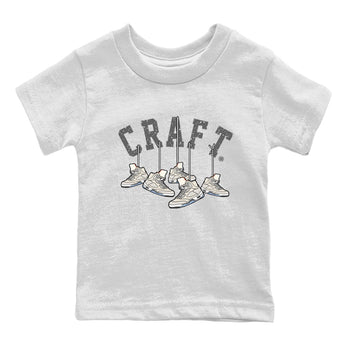 Air Jordan 5 Craft Sneaker Match Tees Hanging Sneakers Sneaker Tees 5s Craft Shirt Kids Shirts White 2