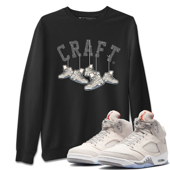 Air Jordan 5 Craft Sneaker Match Tees Hanging Sneakers Sneaker Tees 5s Craft Shirt Unisex Shirts Black 1