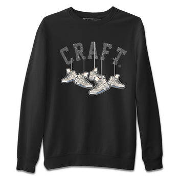 Air Jordan 5 Craft Sneaker Match Tees Hanging Sneakers Sneaker Tees 5s Craft Shirt Unisex Shirts Black 2