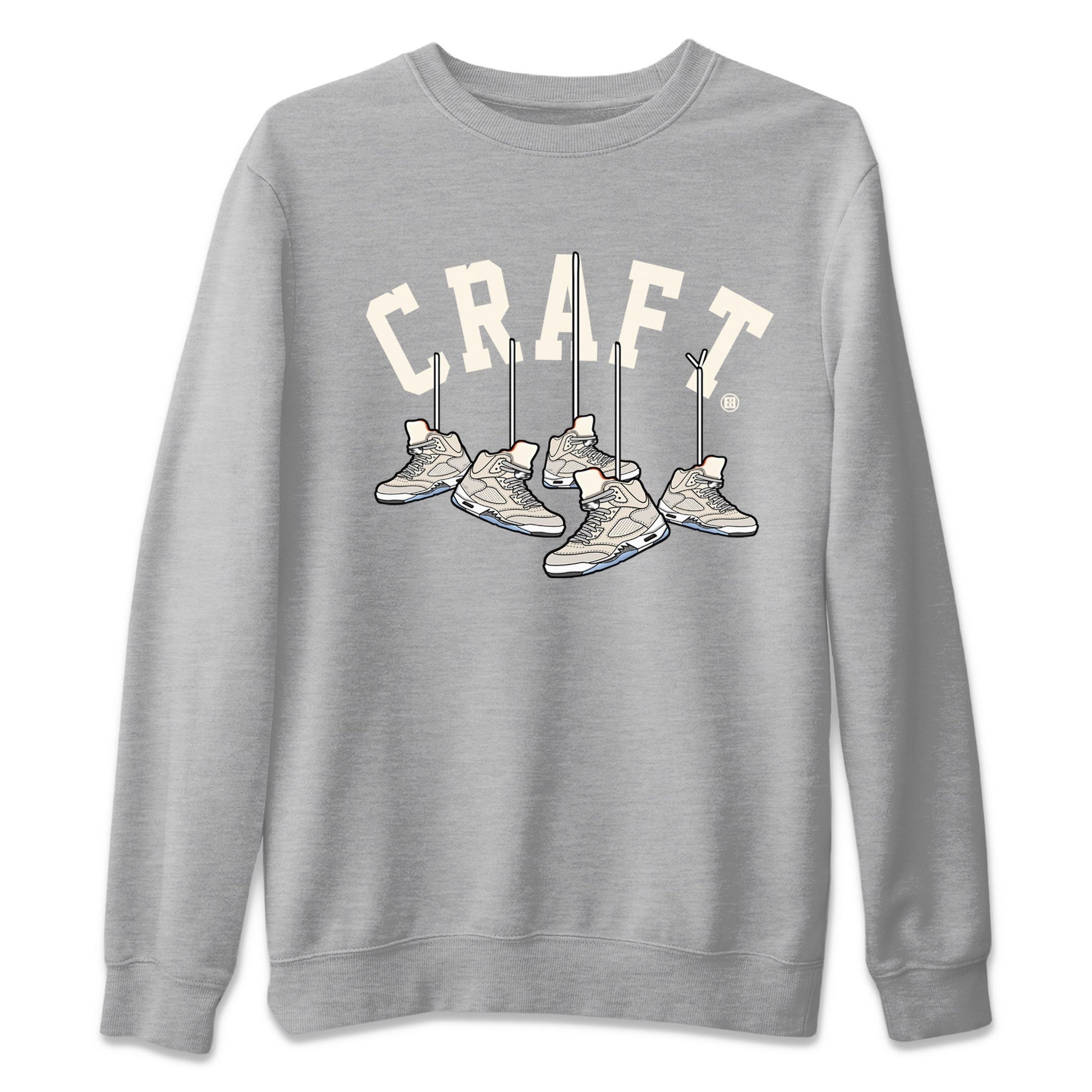 Air Jordan 5 Craft Sneaker Match Tees Hanging Sneakers Sneaker Tees 5s Craft Shirt Unisex Shirts Heather Grey 2