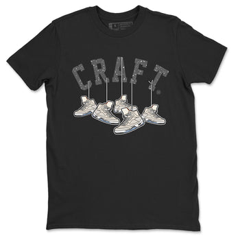 Air Jordan 5 Craft Sneaker Match Tees Hanging Sneakers Sneaker Tees 5s Craft Shirt Unisex Shirts Black 2
