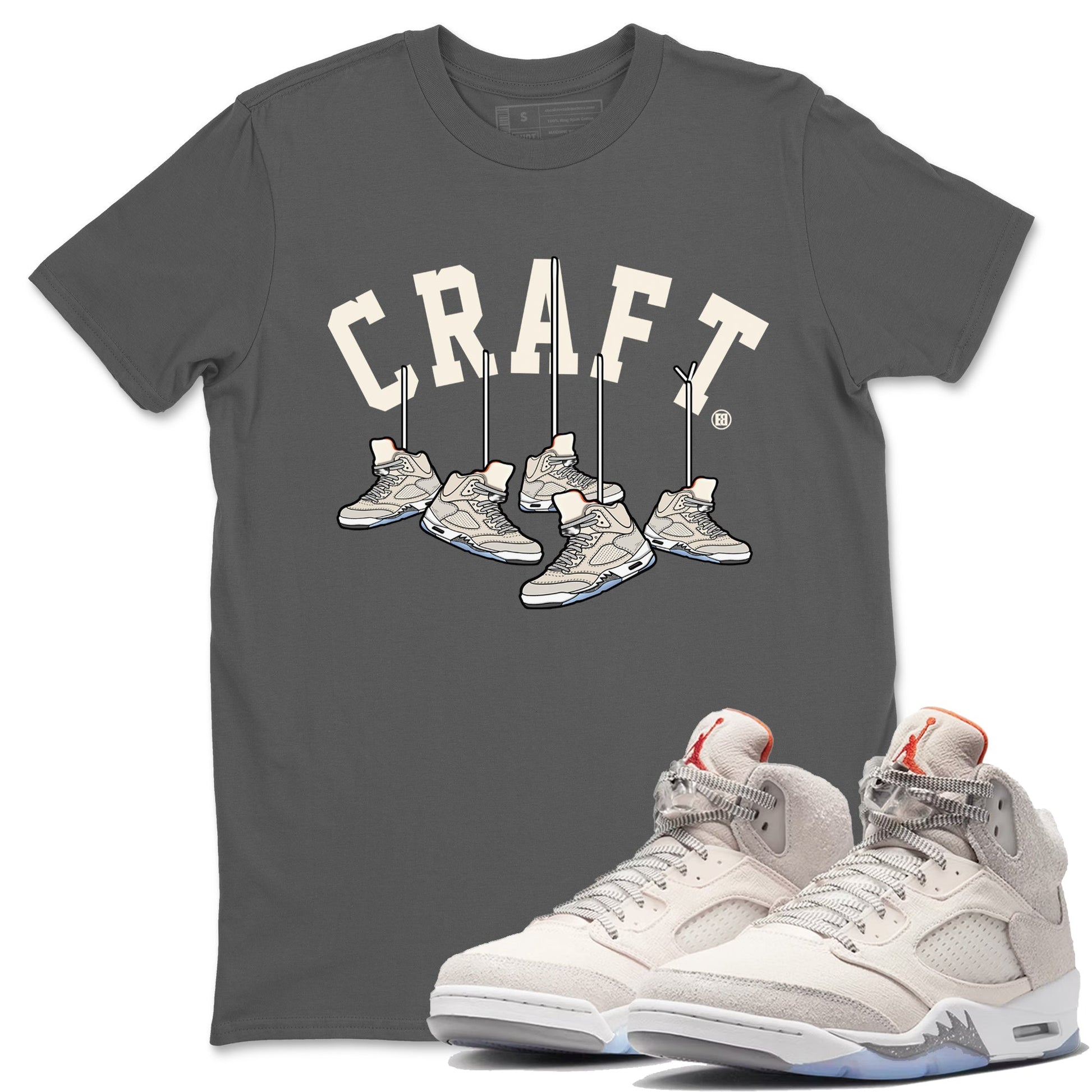 Air Jordan 5 Craft Sneaker Match Tees Hanging Sneakers Sneaker Tees 5s Craft Shirt Unisex Shirts Cool Grey 1