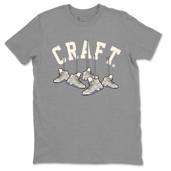 Air Jordan 5 Craft Sneaker Match Tees Hanging Sneakers Sneaker Tees 5s Craft Shirt Unisex Shirts Heather Grey 2