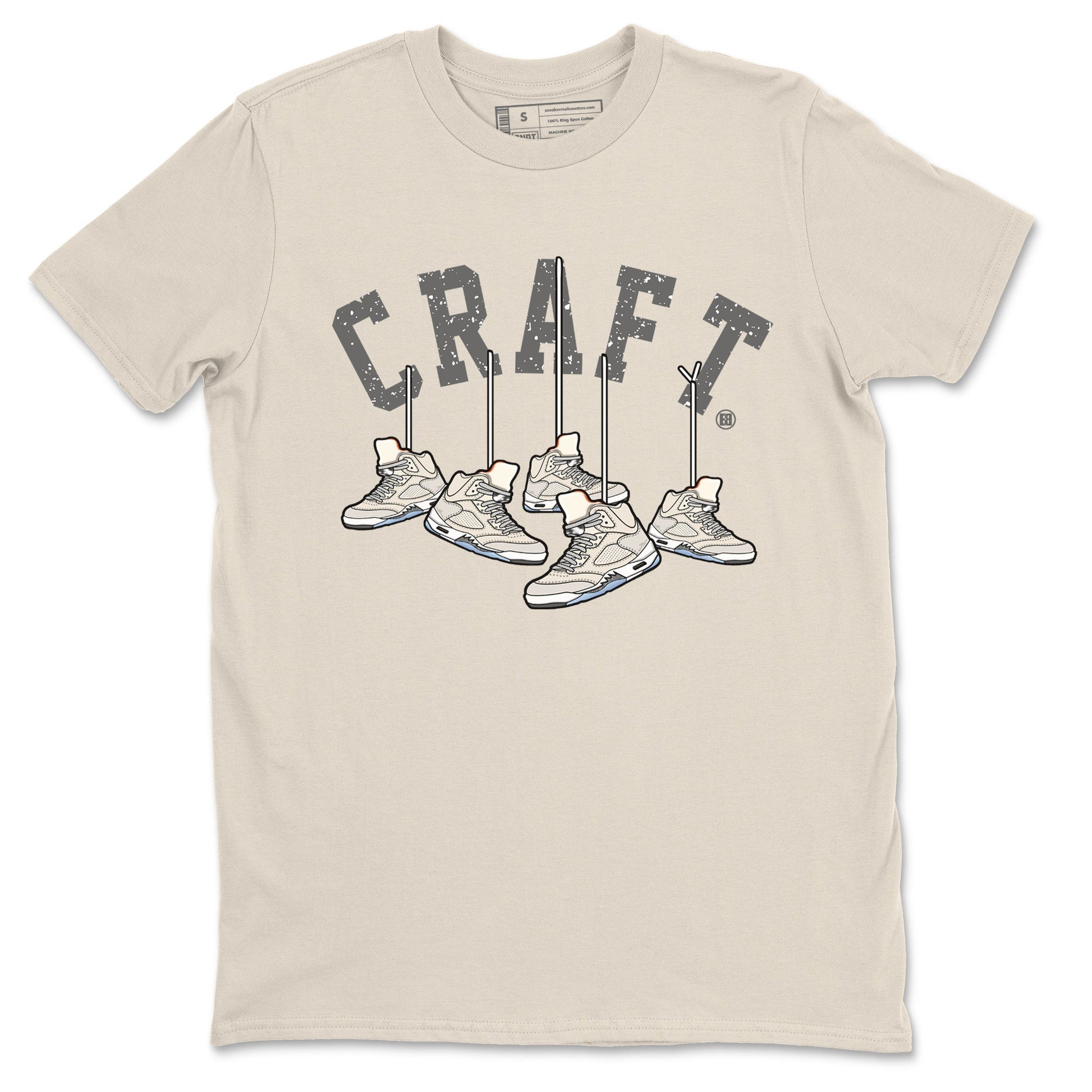 Air Jordan 5 Craft Sneaker Match Tees Hanging Sneakers Sneaker Tees 5s Craft Shirt Unisex Shirts Natural 2
