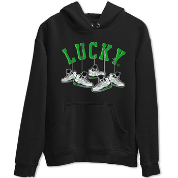 AJ5 Retro Lucky Green shirt to match jordans Hanging Sneakers sneaker tees Air Jordan 5 Retro Lucky Green SNRT Sneaker Tees Casual Crew Neck T-Shirt Unisex Black 2 T-Shirt