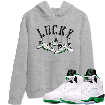 AJ5 Retro Lucky Green shirt to match jordans Hanging Sneakers sneaker tees Air Jordan 5 Retro Lucky Green SNRT Sneaker Tees Casual Crew Neck T-Shirt Unisex Heather Grey 1 T-Shirt